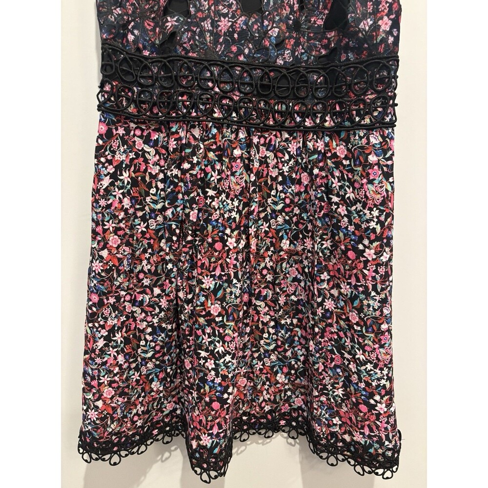 ELIE TAHARI $498 Floral Embroidered Lined Sheath Dress Size 4 Pink/black EUC - Picture 5 of 9